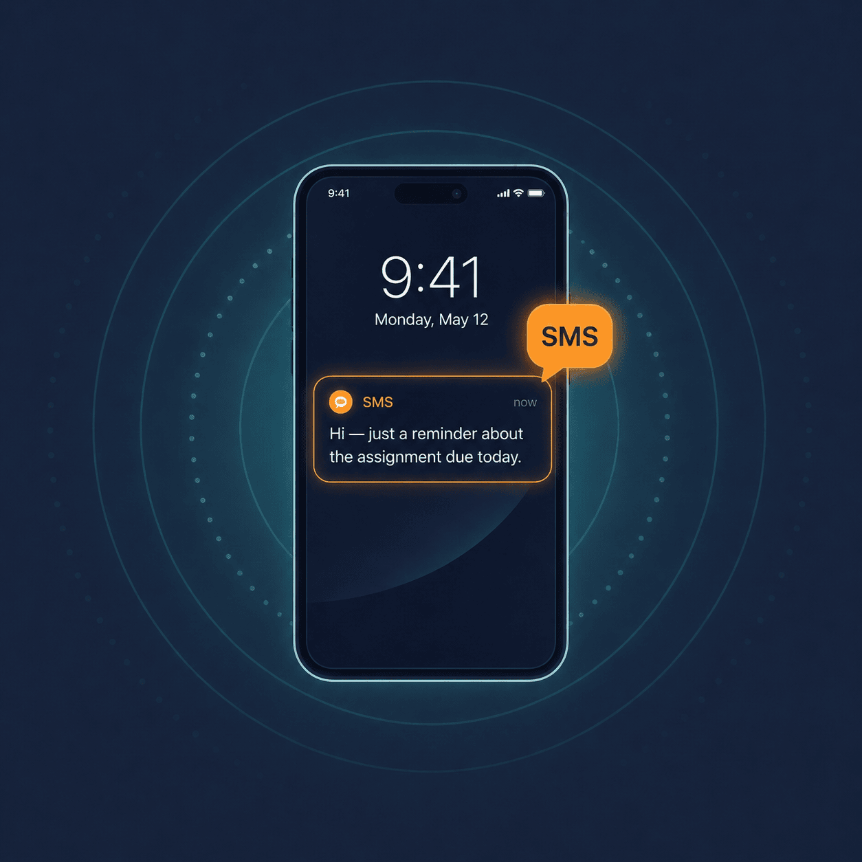 SMS notification being sent to a parent